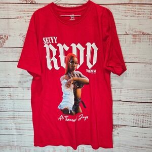 Sexyy Red NWT Ah Thousand Jugs 50th Anniversary of Hip Hop Red Graphic Tee Large